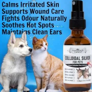 Colloidal Silver Spray for Pets, 2oz (59ml) Travel Size, Hot Spot & Wound Care, Gentle Skin Treatment for Dogs & Cats, Portable Pet Healing Spray for On-The-Go Relief