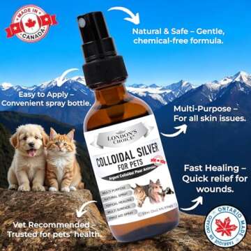 Colloidal Silver Spray for Pets, 2oz (59ml) Travel Size, Hot Spot & Wound Care, Gentle Skin Treatment for Dogs & Cats, Portable Pet Healing Spray for On-The-Go Relief