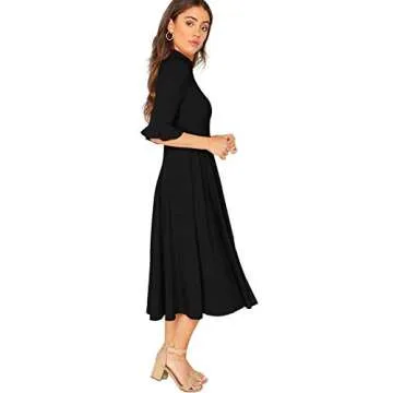 Elegant Ribbed Knit Midi Dress for Classy Occasions