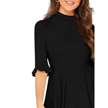 Elegant Ribbed Knit Midi Dress for Classy Occasions