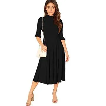 Elegant Ribbed Knit Midi Dress for Classy Occasions