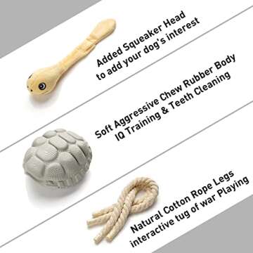 Sedioso Dog Turtle Toy, Dog Toy for Aggressive Chewer Large Breed, Food Dispensing Dog Puzzle Toy, M...