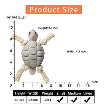 Sedioso Dog Turtle Toy, Dog Toy for Aggressive Chewer Large Breed, Food Dispensing Dog Puzzle Toy, Multifunctional Rubber Dog Chew Toy for Middle, Large Dogs (Grey)