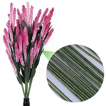 LoveBB 18 & 26 Gauge Floral Wire Dark Green, 14 Inch Flower Stems,160 Pcs