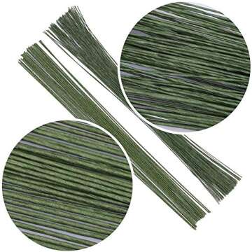 LoveBB 18 & 26 Gauge Floral Wire Dark Green, 14 Inch Flower Stems,160 Pcs
