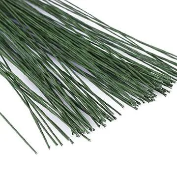 LoveBB 18 & 26 Gauge Floral Wire Dark Green, 14 Inch Flower Stems,160 Pcs