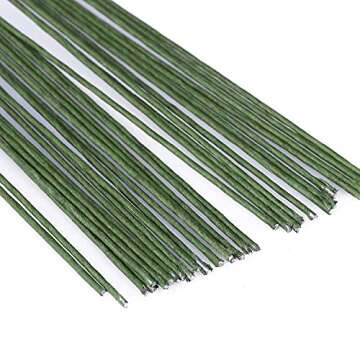 LoveBB 18 & 26 Gauge Floral Wire Dark Green, 14 Inch Flower Stems,160 Pcs