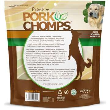 Pork Chomps Roasted Pork Skin Dog Chews, 6-inch Twists, 15 Count