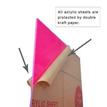 XLNT TECH Cast Plexiglass Sheet - Opaque Pink - 12x12 Inch for Creative Projects