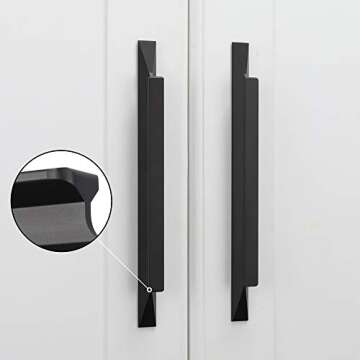 goldenwarm Pack of 10 Matte Black Cabinet Pulls Kitchen Hardware 5in Dresser Drawer Handles LS7024BK128 Modern Style Cabinet Handles Flat Black Door Pulls Bathroom