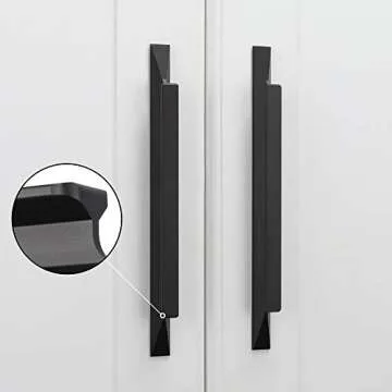 goldenwarm Pack of 10 Matte Black Cabinet Pulls Kitchen Hardware 5in Dresser Drawer Handles LS7024BK128 Modern Style Cabinet Handles Flat Black Door Pulls Bathroom
