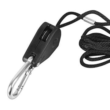 iPower GLROPEX2 2-Pair 1/8 Inch 8-Feet Long Heavy Duty Adjustable Rope Clip Hanger (150lbs Weight Capacity) Reinforced Metal, 2 Pairs, Black