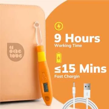 18 Size Light Up Crochet Hook Set - for Left & Right Hander Counting Crochet Hooks, Ergonomic Crochet Hook Set with LED Lights and Digital Crochet Stitch Counter, Rechargeable Lighted Crochet Hooks