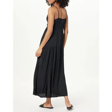 The Drop Tavia Tie-Front Tiered Maxi Dress for Women