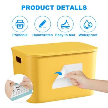 MaxGear 4x6 Removable Labels - 100 Pcs Premium Matte White, No Residue, Strong Adhesive