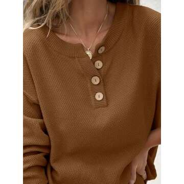 ANRABESS Women 2 Piece Outfits Oversized Loose Waffle Knit Sweater Set 2024 Fall Trendy Matching Lounge Sets Cozy Clothes brown Medium