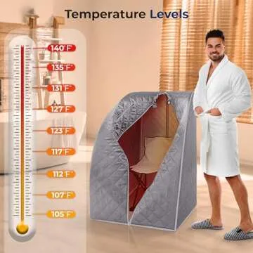 SereneLife Portable Sauna for Home, Infrared Sauna Tent with Heated Foot Pad and Folding Chair, Comp...