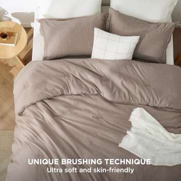 Bedsure King Size Comforter Set - Khaki King Comforter Set, Soft Bedding for All Seasons, Cationic Dyed Bedding Set, 3 Pieces, 1 Comforter (104"x90") and 2 Pillow Shams (20"x36"+2")