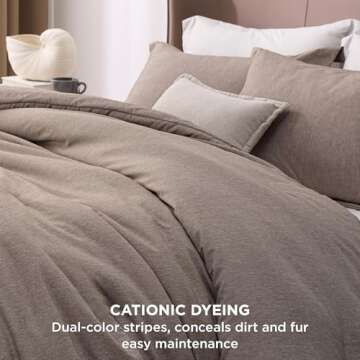 Bedsure King Size Comforter Set - Khaki King Comforter Set, Soft Bedding for All Seasons, Cationic Dyed Bedding Set, 3 Pieces, 1 Comforter (104"x90") and 2 Pillow Shams (20"x36"+2")