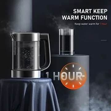 Electric Kettle with Temperature Control and 1500W Fast Boil
