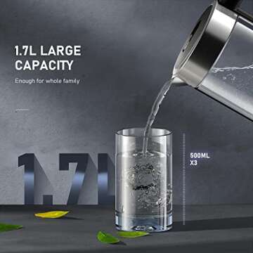 Electric Kettle with Temperature Control and 1500W Fast Boil