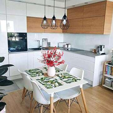 NAHUAA 4 PCS Babys Breath Artificial Flowers Bushes Fake Silk Real Touch Floral Bouquet for Fall Home Office Wedding Bouquet Party Decor（White/Red）