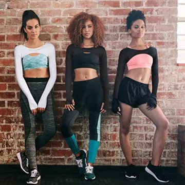 Janmercy Women's Long Sleeve Crop Tops 2 Pack - Stylish Activewear