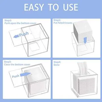 HIIMIEI Acrylic Tissue Box Cover 5.4x5.4x5.4'' Clear Tissue Holder Napkin Dispenser for Home Office Restaurant-Clear