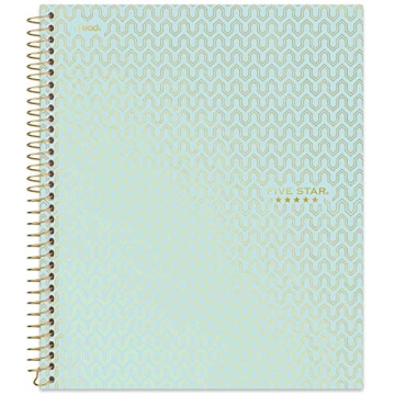 Five Star Spiral Notebook + Study App, 1-Subject, College Ruled Paper, 11" x 8-1/2", 100 Sheets, Des...