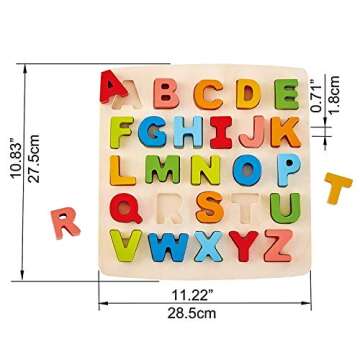 Vibrant Wooden ABC Puzzle for Toddlers - Hape Learning Toy