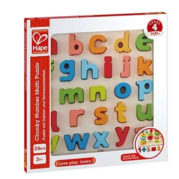 Vibrant Wooden ABC Puzzle for Toddlers - Hape Learning Toy