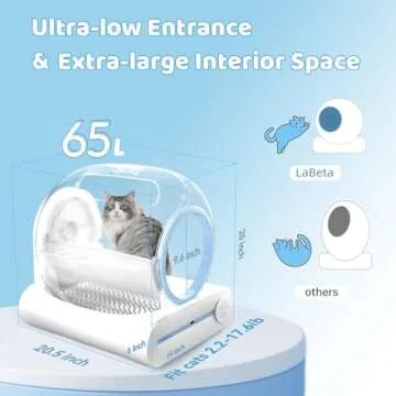 Self Cleaning Cat Litter Box, 2024 Upgraded Automatic Litter Box Self Cleaning with App Control, Smart Deodorizing Litter Box, 65L+9L Large Capacity for Multiple Cats-2.4Ghz Only,Kitty Litter Box