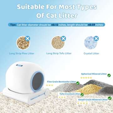 Self Cleaning Cat Litter Box, 2024 Upgraded Automatic Litter Box Self Cleaning with App Control, Smart Deodorizing Litter Box, 65L+9L Large Capacity for Multiple Cats-2.4Ghz Only,Kitty Litter Box