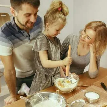 Danish Dough Whisk Two Eyes – Stainless Steel Sourdough Bread Whisk with Non-Slip Wooden Handle – Dough Whisk Baking Supplies for Bread, Pizza, Pastries – Food-Grade and Dishwasher Safe