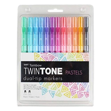 Tombow TwinTone Marker Set Pastel Colors 12-Pack