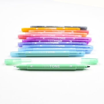 Tombow TwinTone Marker Set Pastel Colors 12-Pack