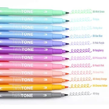 Tombow TwinTone Marker Set Pastel Colors 12-Pack