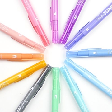 Tombow TwinTone Marker Set Pastel Colors 12-Pack