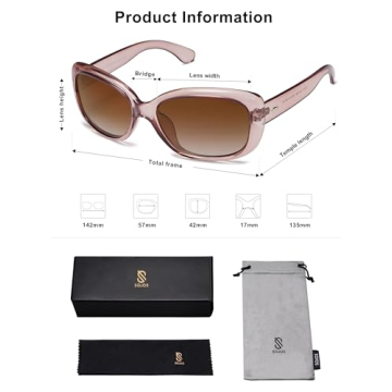 SOJOS Vintage Square Polarized Sunglasses for Women