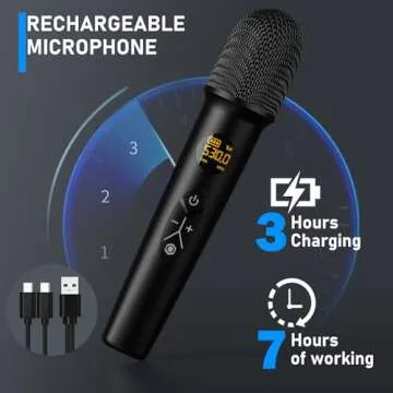 Wireless Karaoke Microphone System - Dual Rechargeable Mics