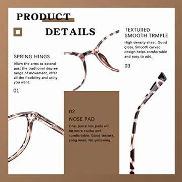 FONHCOO Blue Light Blocking Glasses Women Men Computer Eyeglasses,TR90 Fashion Round Transparent Anti Blue Light Glasses with Anti Eyestrain & UV Glare for Gaming & Reading (Tortoise)