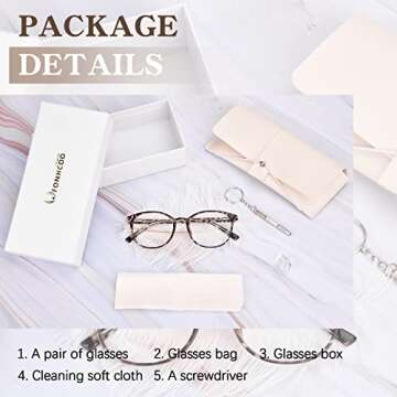 FONHCOO Blue Light Blocking Glasses Women Men Computer Eyeglasses,TR90 Fashion Round Transparent Anti Blue Light Glasses with Anti Eyestrain & UV Glare for Gaming & Reading (Tortoise)