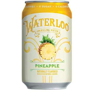 Waterloo Sparkling Water - Pineapple - 12 fl oz - 24-Pack - Carbonated Water with a Refreshing Taste - Whole30 Approved and Zero Calories