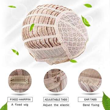 Emmor Long Blonde Human Hair Wigs for Women ,Natural Hair Blend With Healthy Kanekalon Fiber Curly Wig With Highlight , Daily Use /Lightweight/ Breathable