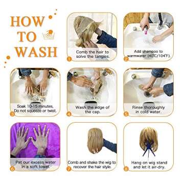 Emmor Long Blonde Human Hair Wigs for Women ,Natural Hair Blend With Healthy Kanekalon Fiber Curly Wig With Highlight , Daily Use /Lightweight/ Breathable