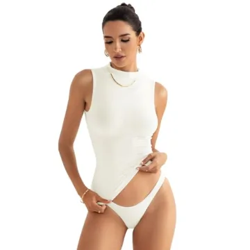 EasyGala Sleeveless Mock Turtle Neck Top for Women