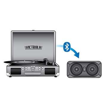 Victrola Vintage 3-Speed Dual Bluetooth Portable Suitcase Record Player with Built-in Speakers | Upgraded Audio Sound| Includes Extra Stylus | Stream Vinyl to Any Bluetooth Speaker! Retro Brown