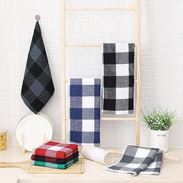 Homaxy Cotton Waffle Weave Kitchen Towels, 4-Pack, 13x28