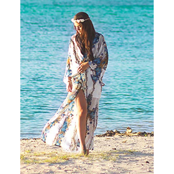 Bsubseach Floral Chiffon Beach Cover Up for Women