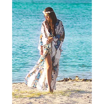 Bsubseach Floral Chiffon Beach Cover Up for Women